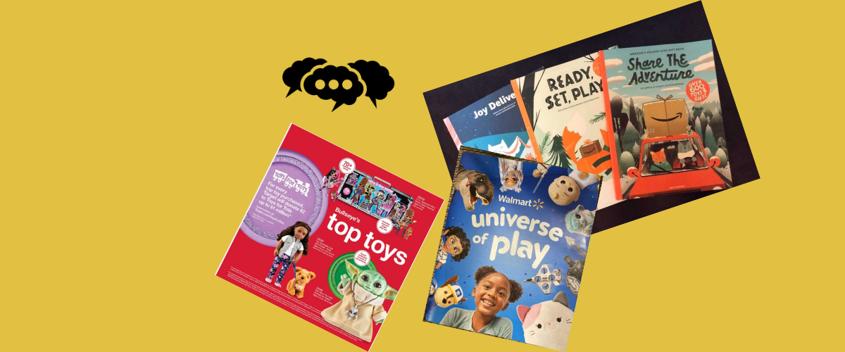 photos of advertisements geared to kids, with a Conversations icon.