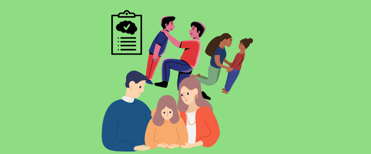 graphic images of parents and children speaking to each other, next to a Primers icon.