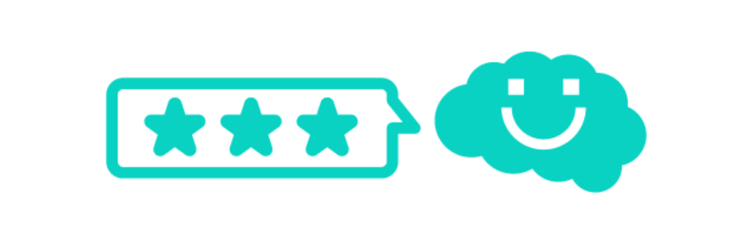 a green smiling brain with three stars