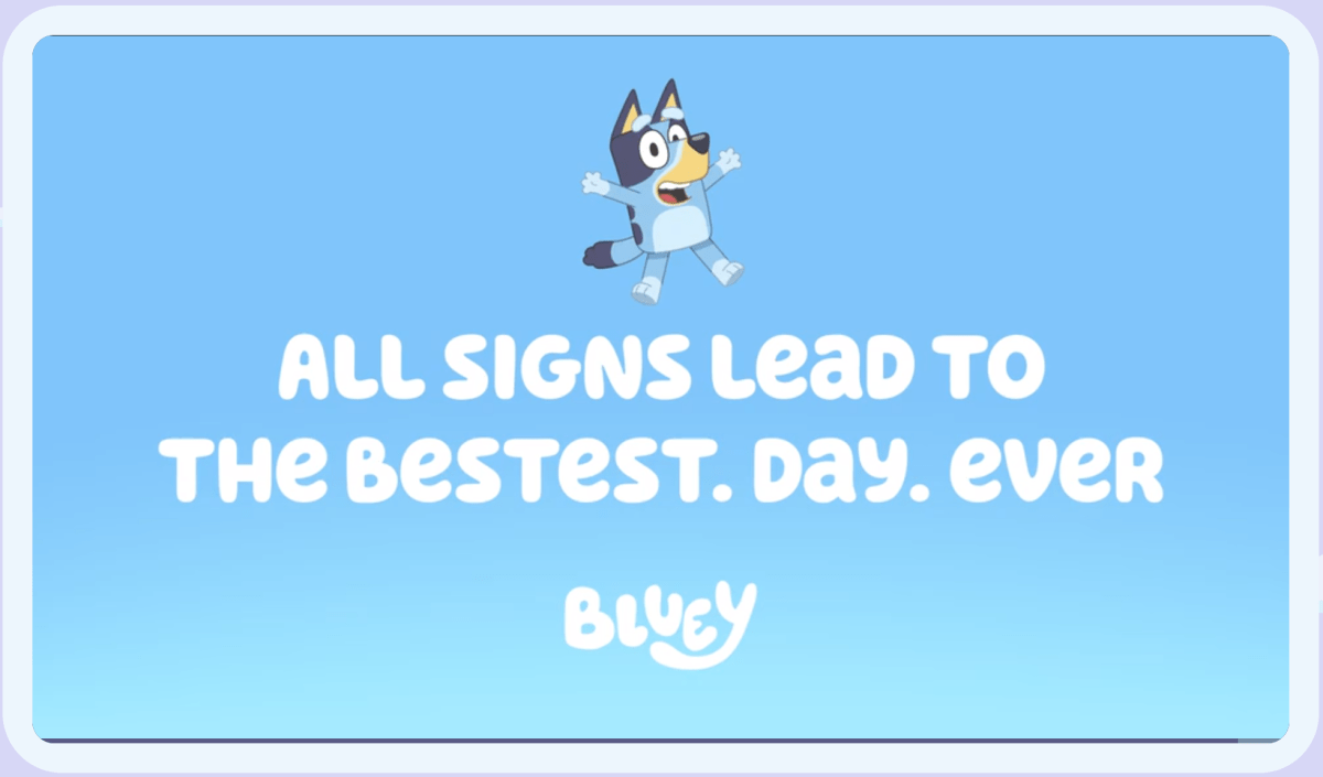 Watch the official trailer for Bluey’s 1st long special, “The Sign”
