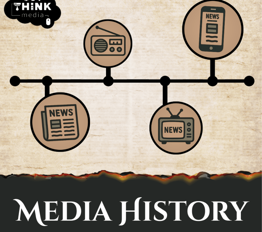Timeline on logo for outthink media history
